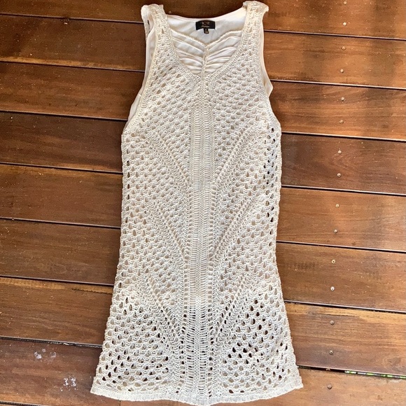 Vintage ICE crochet dress 70’s style SIZE M 🌸Fully lined - Picture 2 of 9